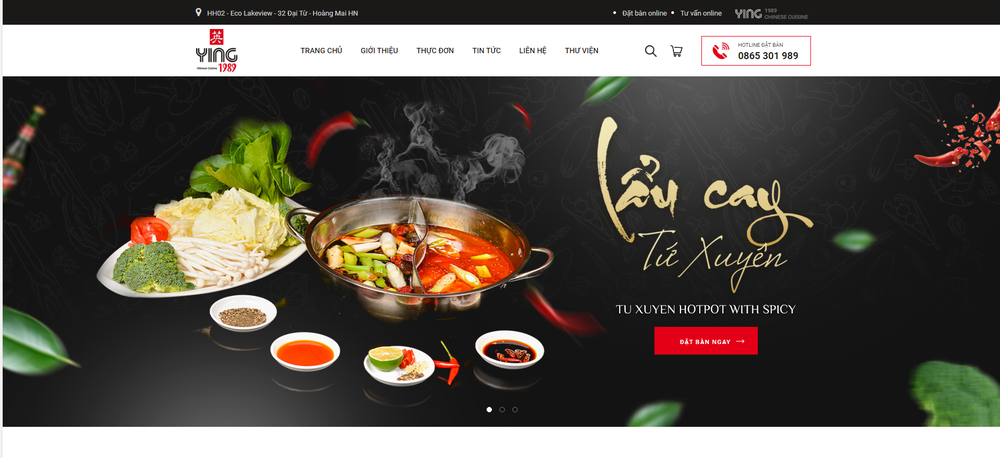 Thiết kế website nhà hàng trung hoa